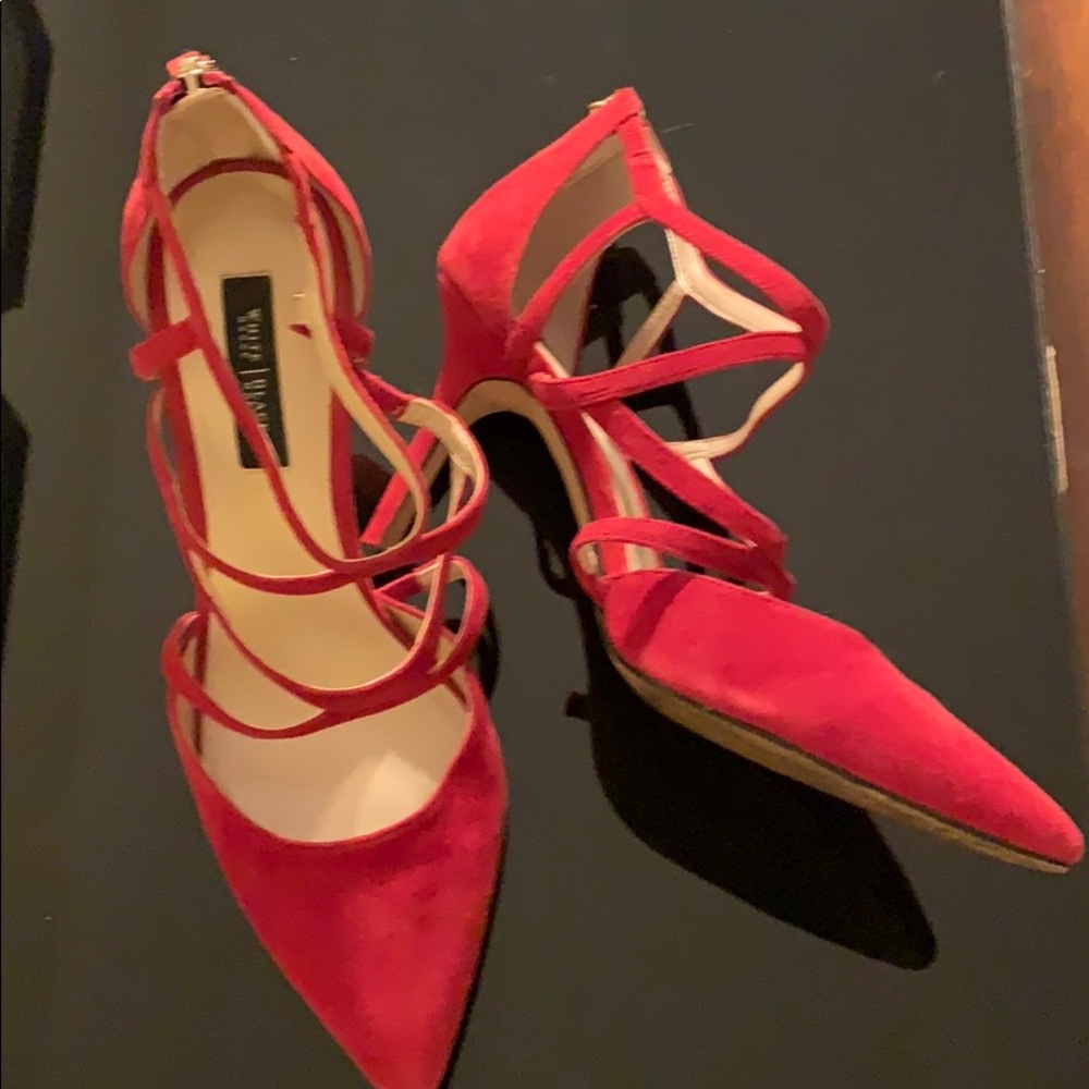 Red suede White House Black Market Heels